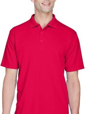 NEW Ultraclub Men’s Red Performance Polo Shirt